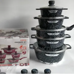 Non-Stick Cookware Set With Tempered Glass Lids
