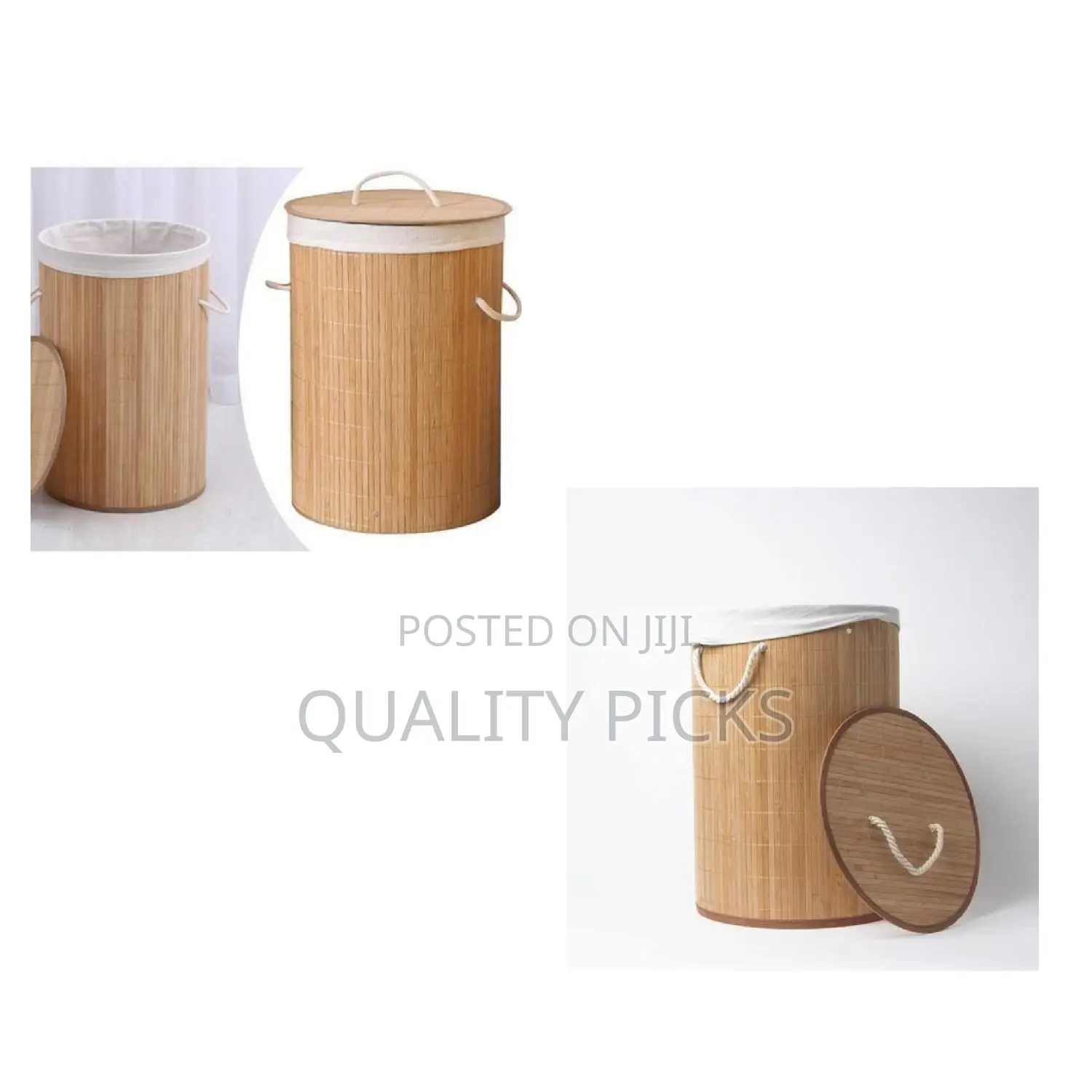 Bamboo Laundry Basket With a Lid.