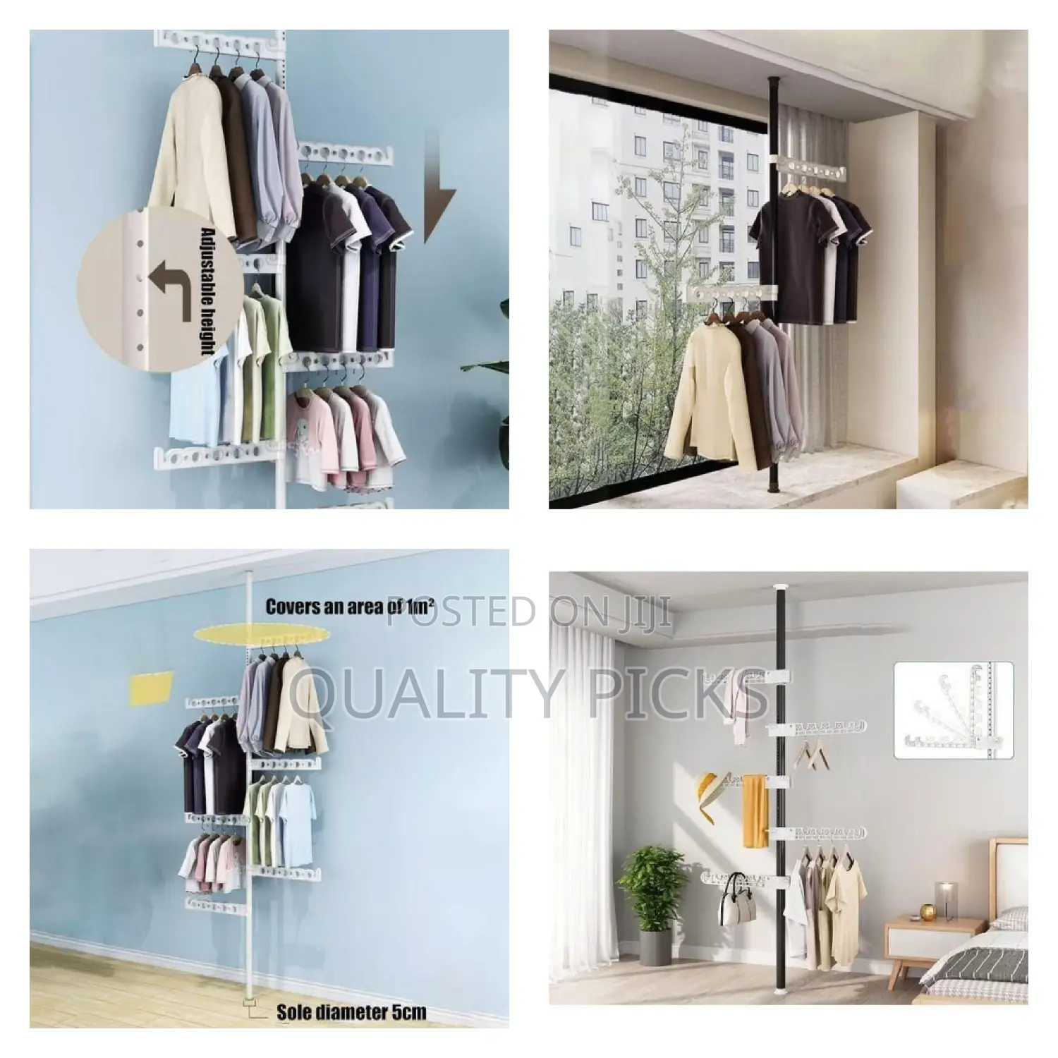 Foldable Clothes Rack With Adjustable Height