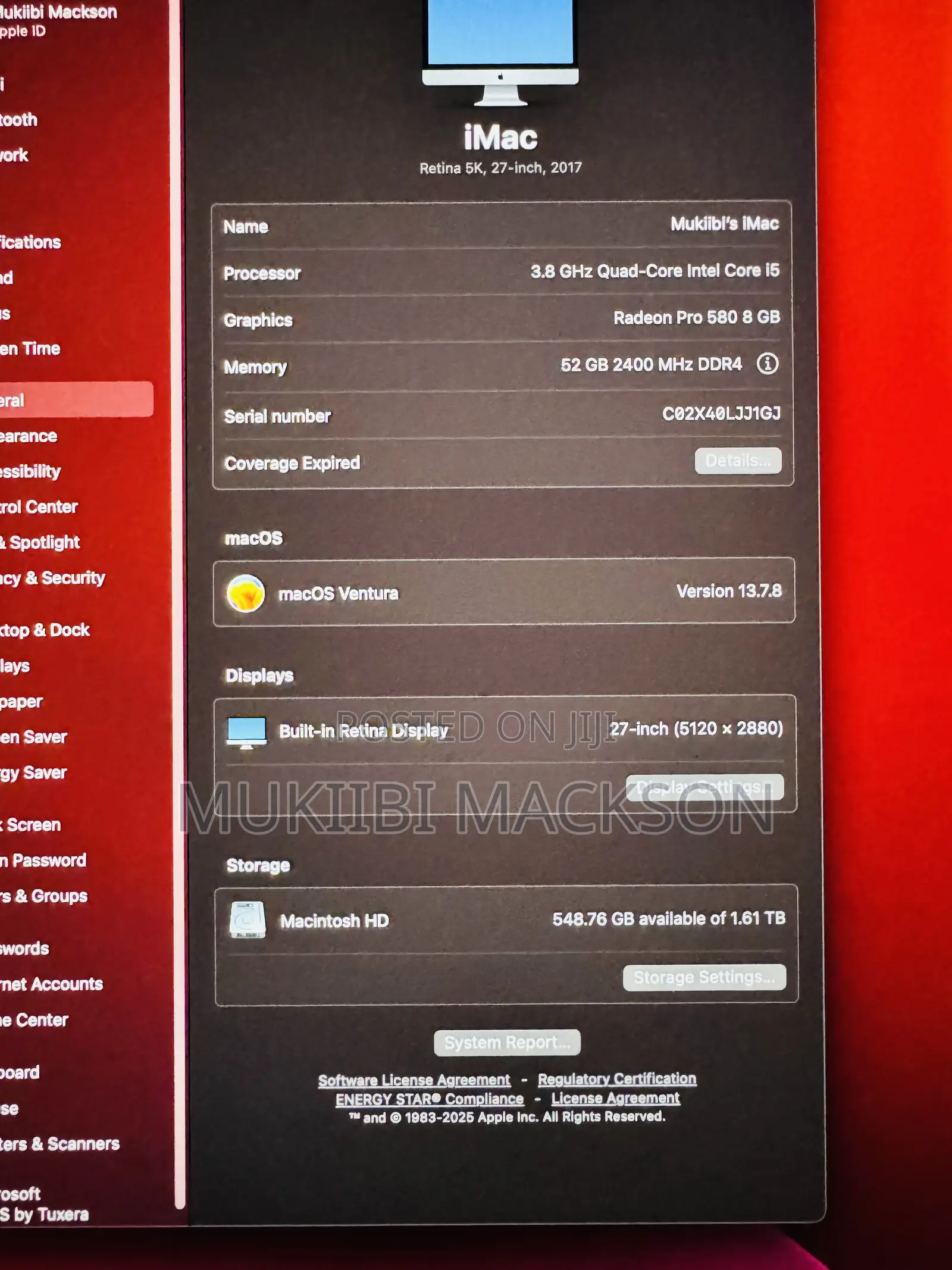 Desktop Computer Apple iMac 48GB Intel Core i5 SSHD (Hybrid) 2T