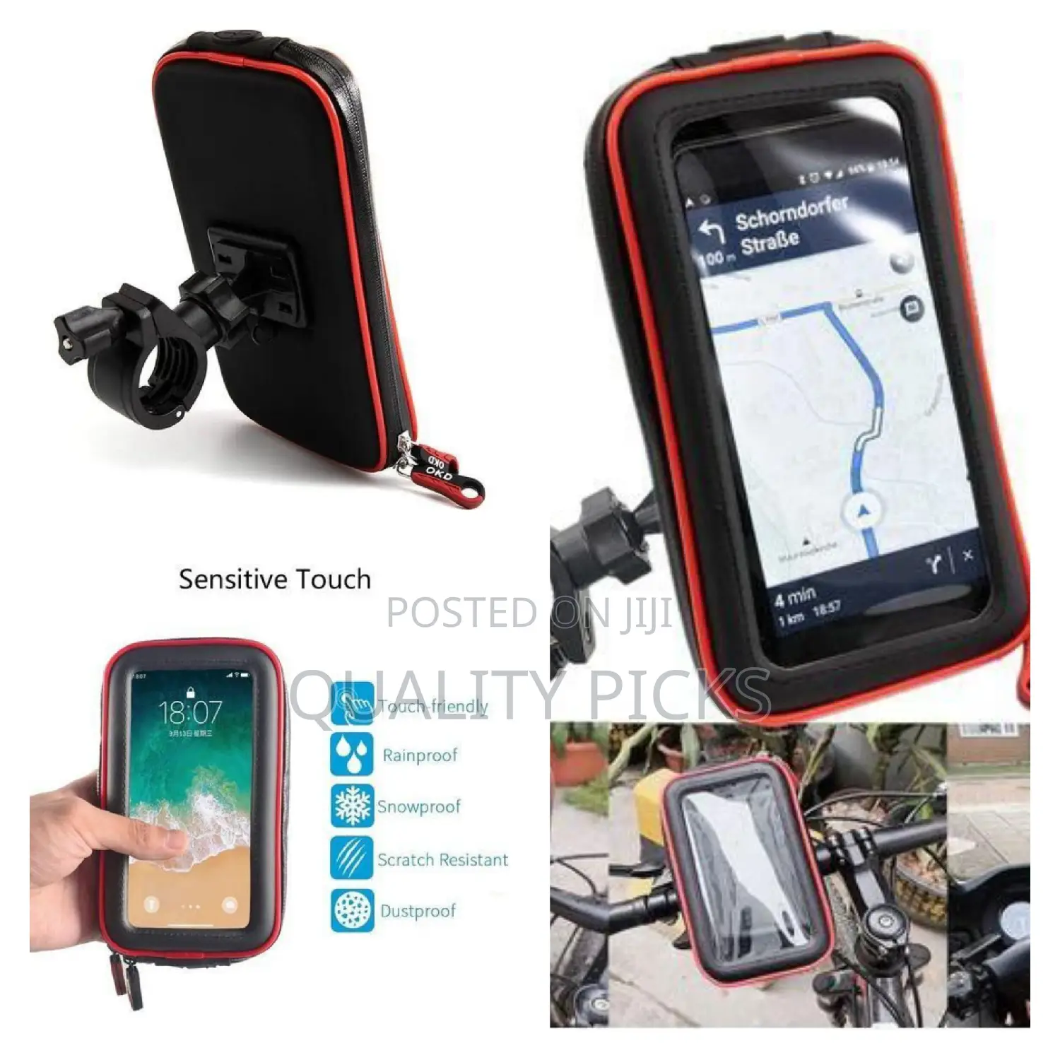 Weather Resistant Bike Mount Cell Phone Holder