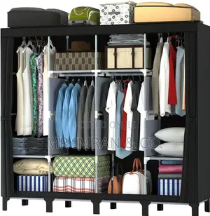 4 Column Portable Canvas Wardrobe