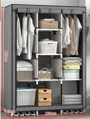 3 Column Portable, Fabric Wardrobe Closet