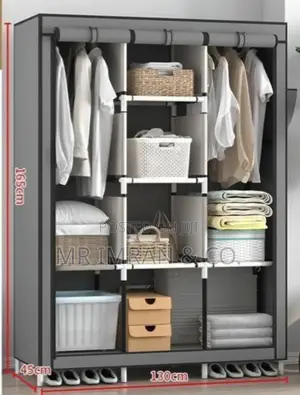 3 Column Portable, Fabric Wardrobe Closet