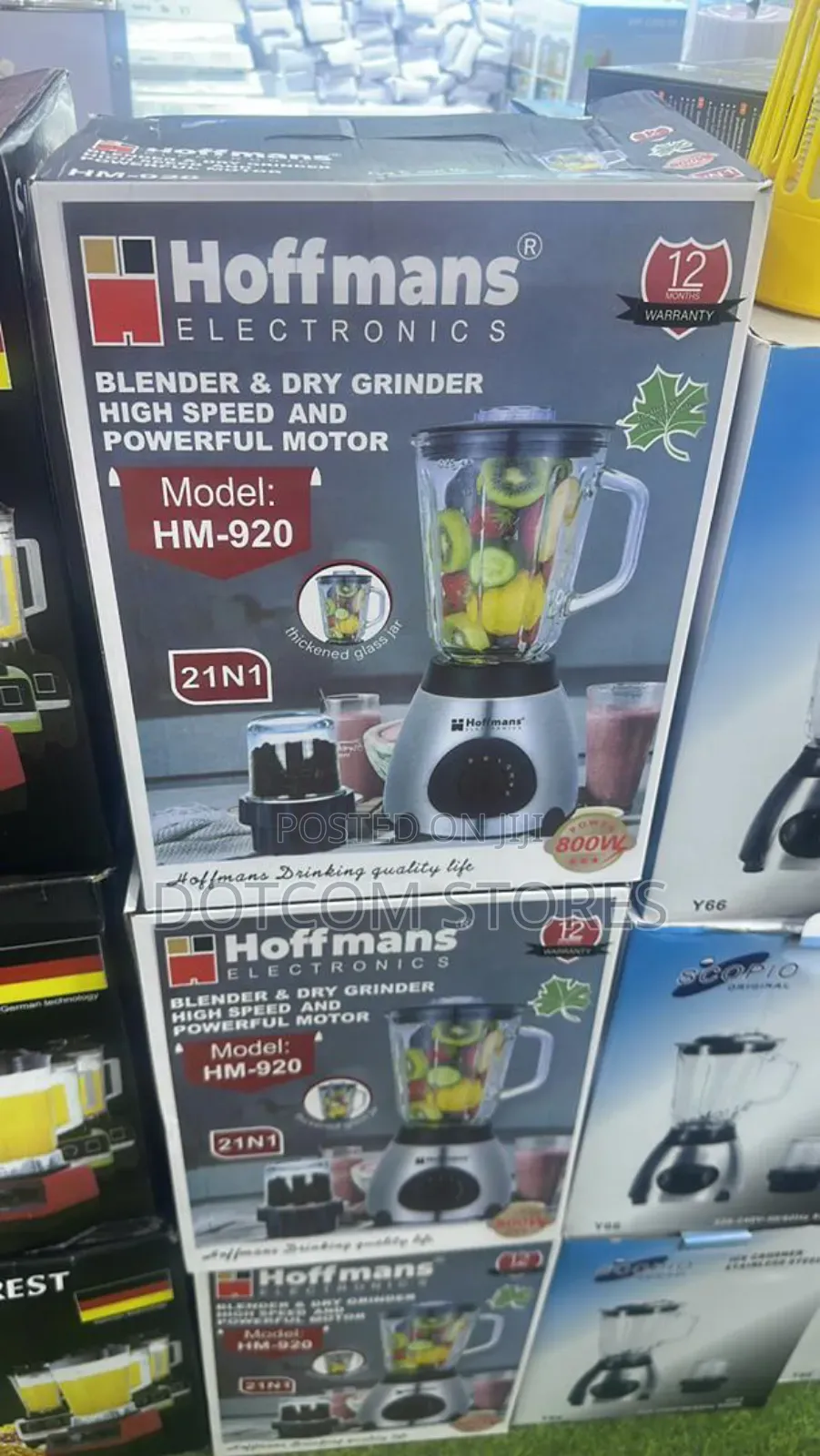 1.5litres Hoffmans Hm-920 2-in-1 Blender and Dry Grinder.
