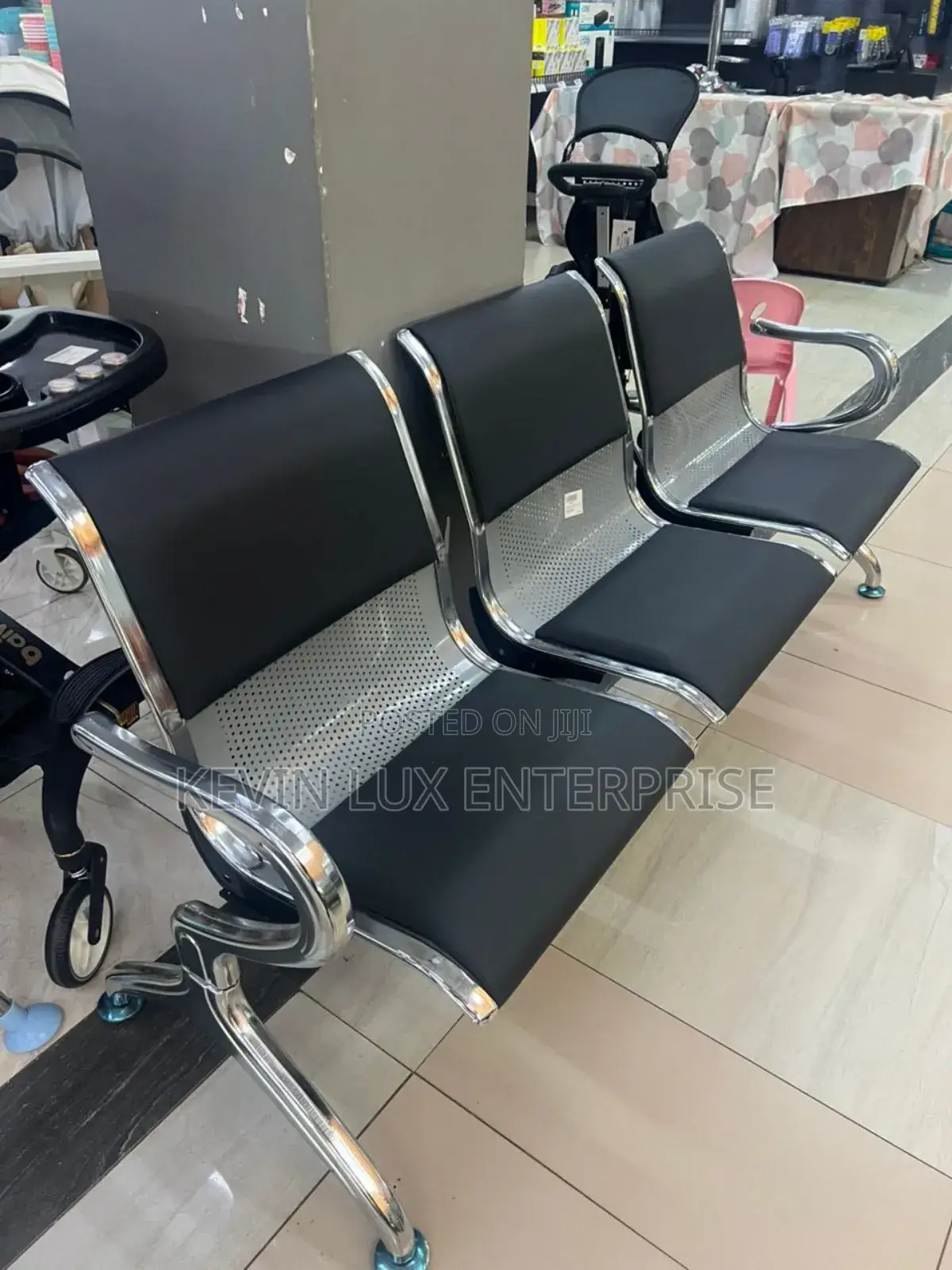 3 Seater Cushion Waiting Chair Stainless