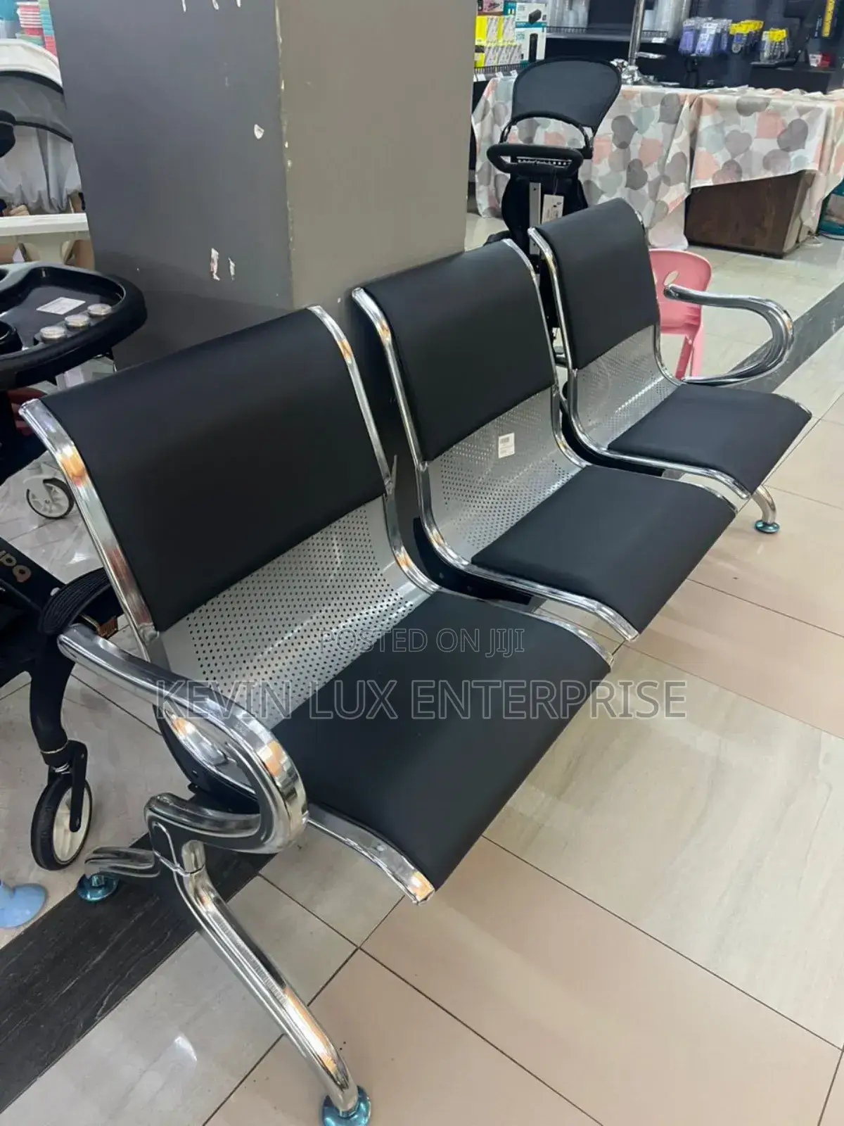 3 Seater Cushion Waiting Chair Stainless