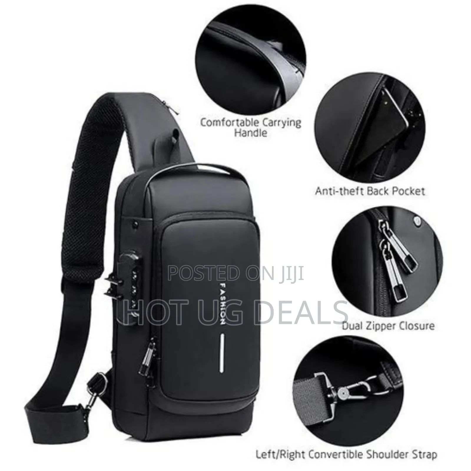 Anti-Theft Chest Bag With Usb Port, Crossbody Backpack, Shoulder Bag