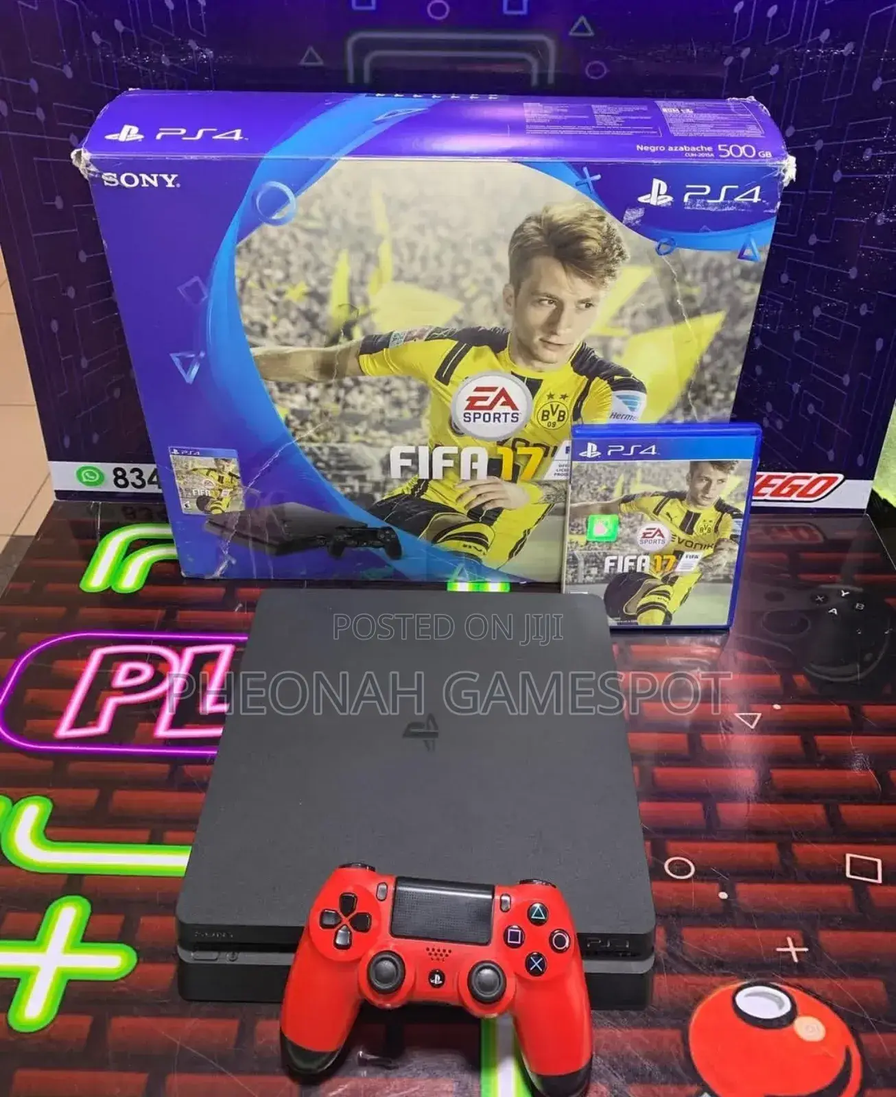 Chipped Playstation 4; Ps4 Slim With 12 Games 2 Pads It Is Basically