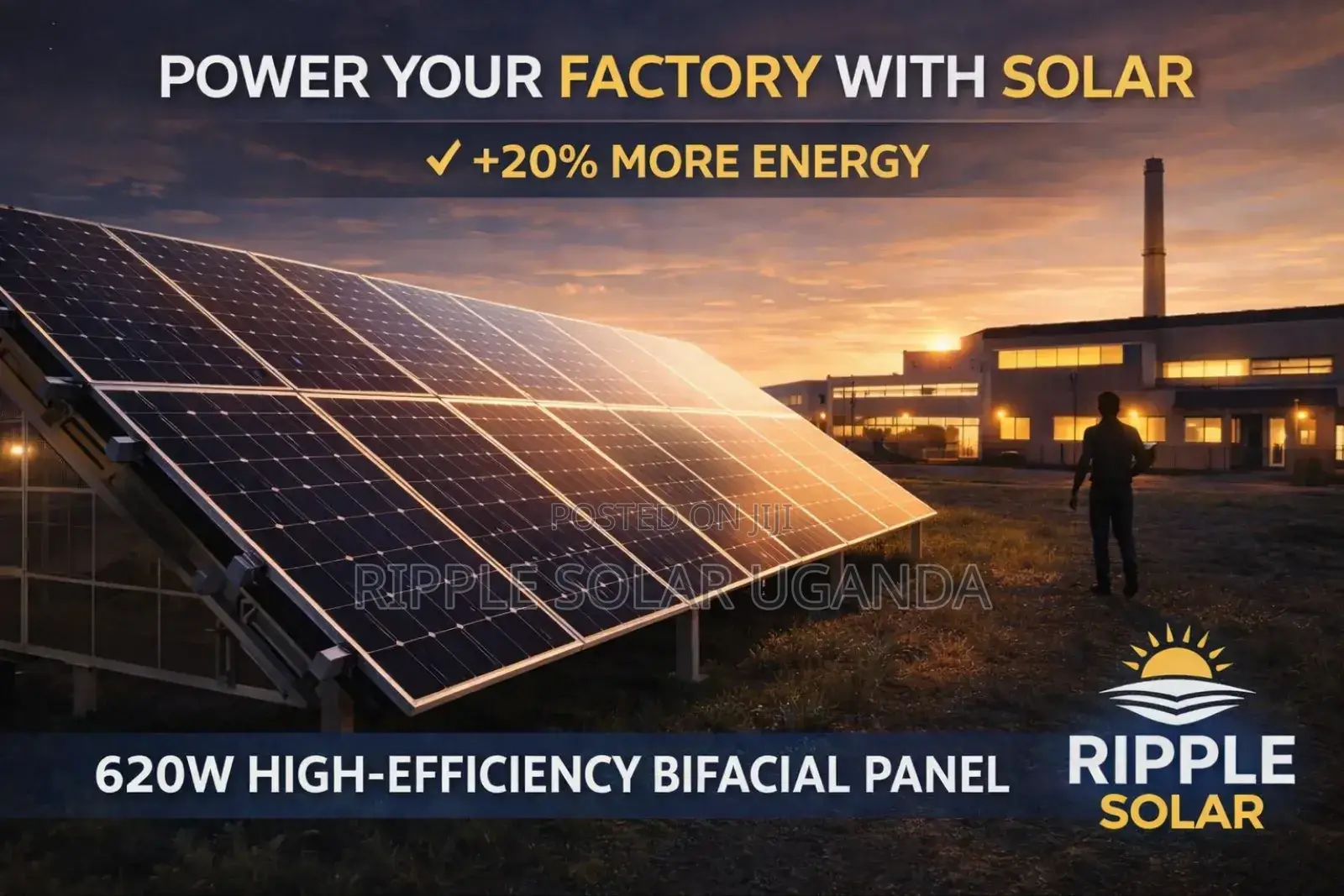 620w Bifacial Solar Panel Double Glass High Efficiency Kampala