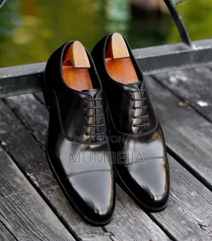 Original Polished Black Leather Oxford Dress Shoes