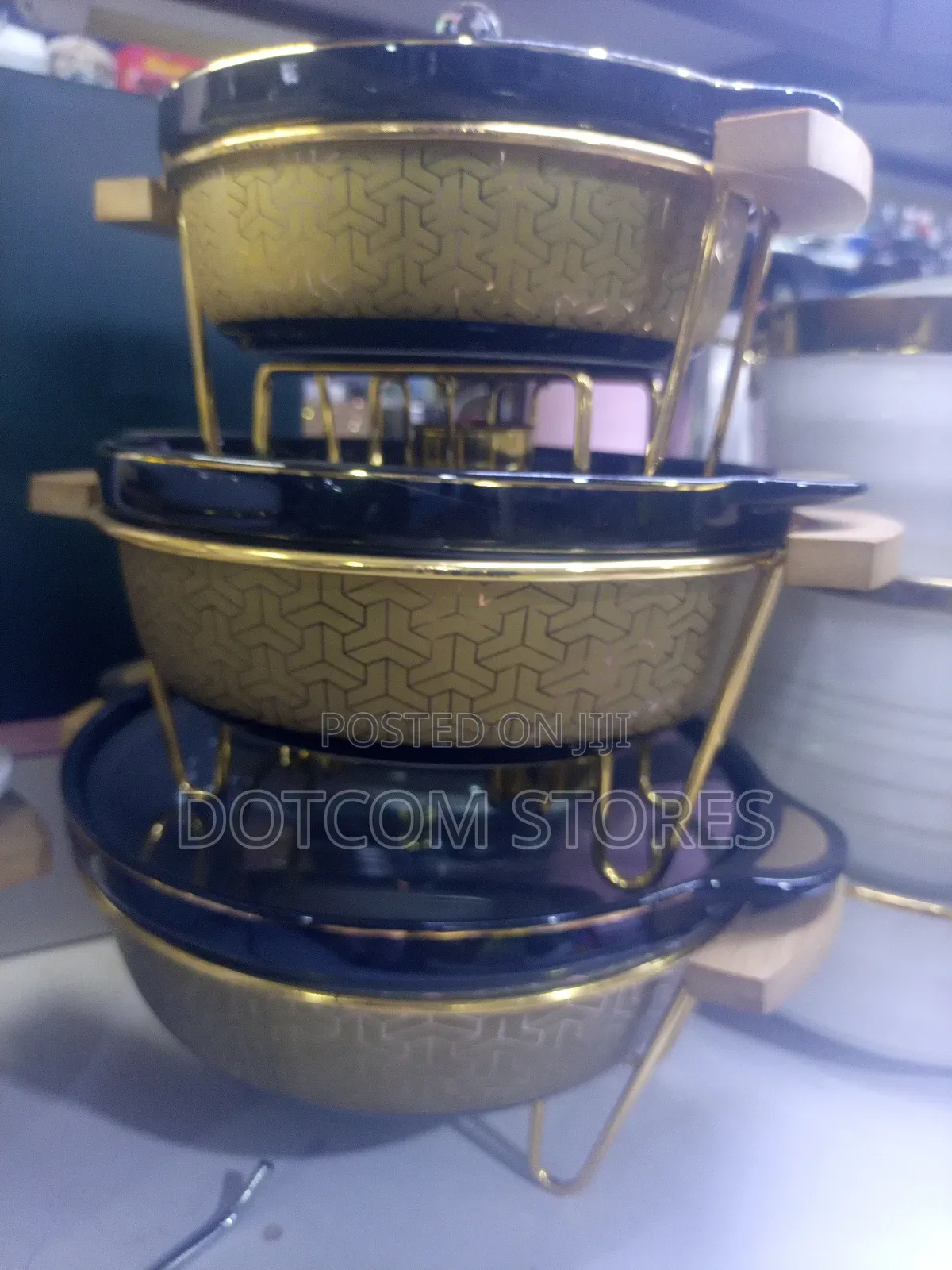 3-Piece Ceramic Food Warmer Chafing Dish Set,