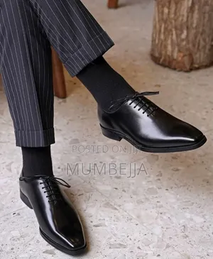 Original Black Leather Oxford Dress Shoes for Classic Men