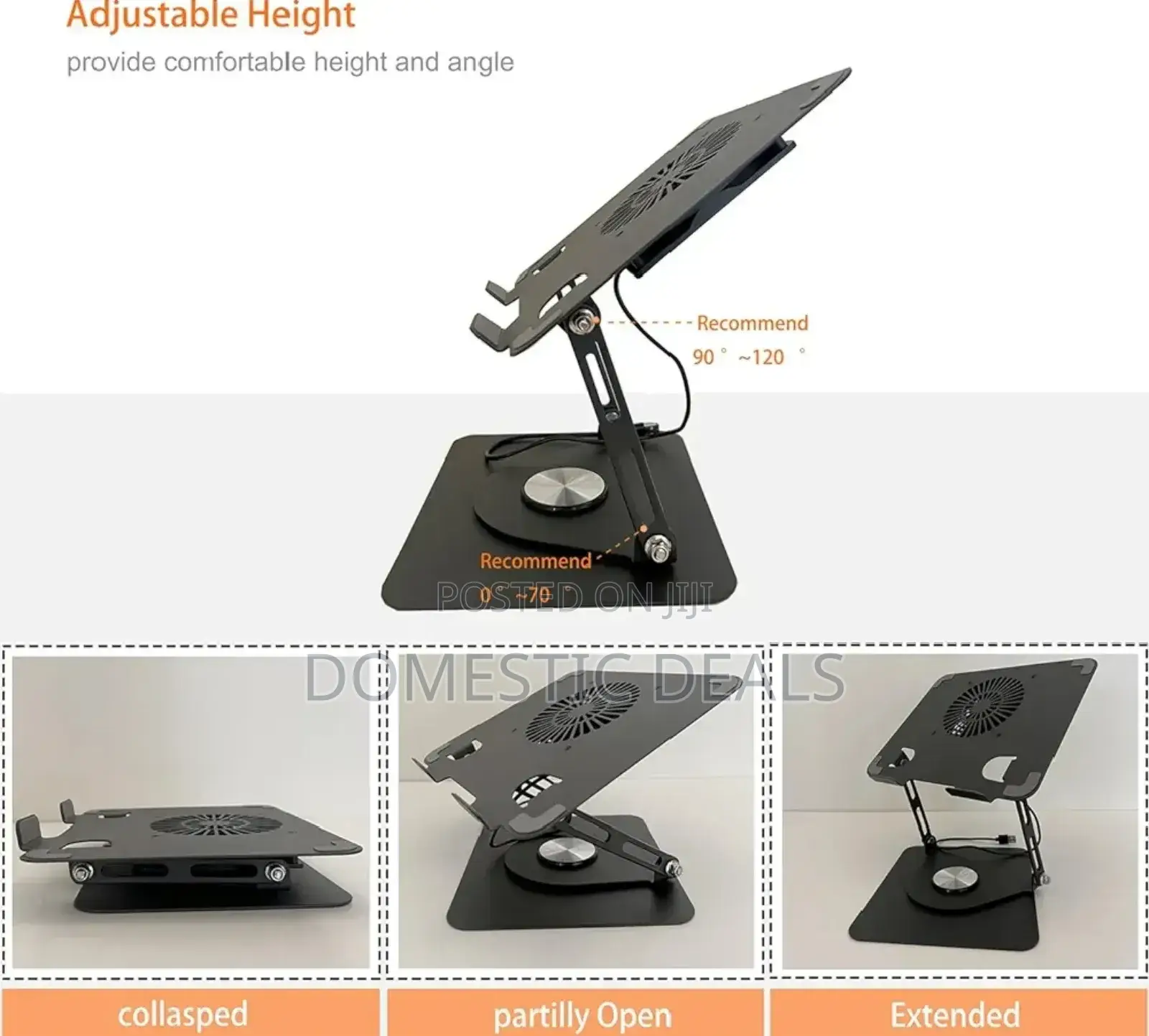 Foldable Adjustable Laptop Stand With Inbuilt Fan