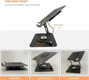 Foldable Adjustable Laptop Stand With Inbuilt Fan