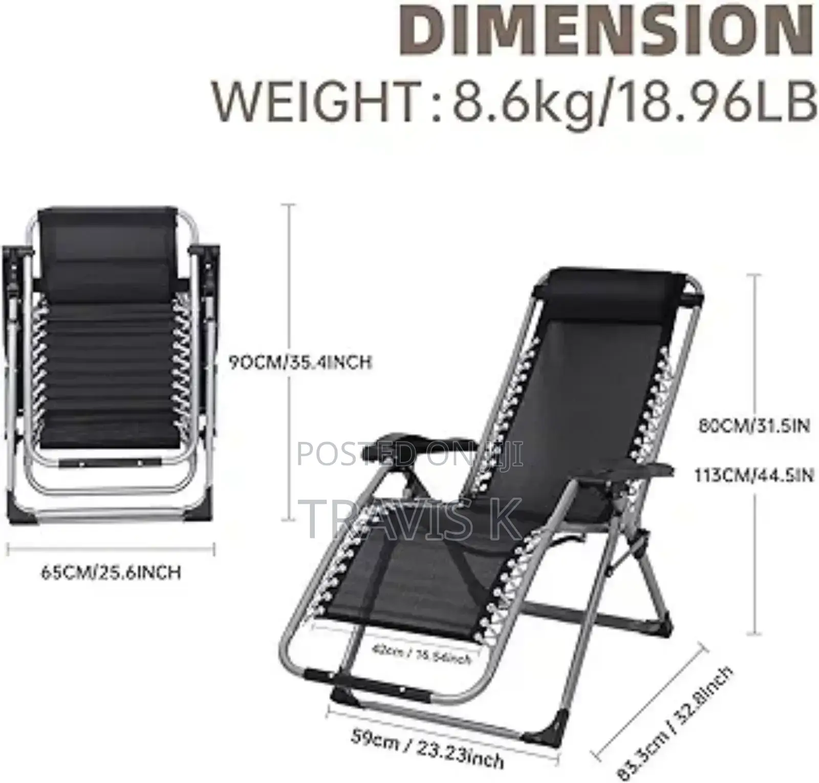 Zero Gravity Reclining Chair With Cushion