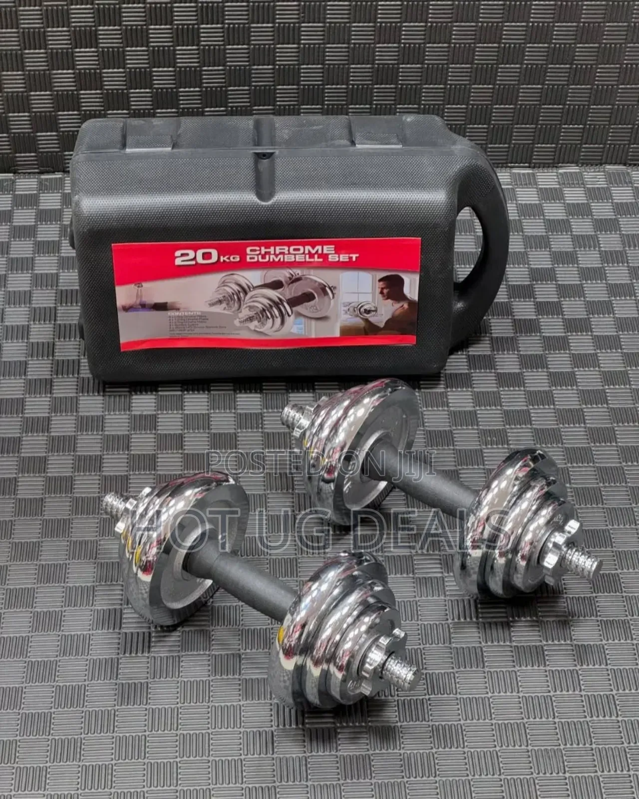 20kg Plated Adjustable Dumbbell/ Dumbells Set-Silver