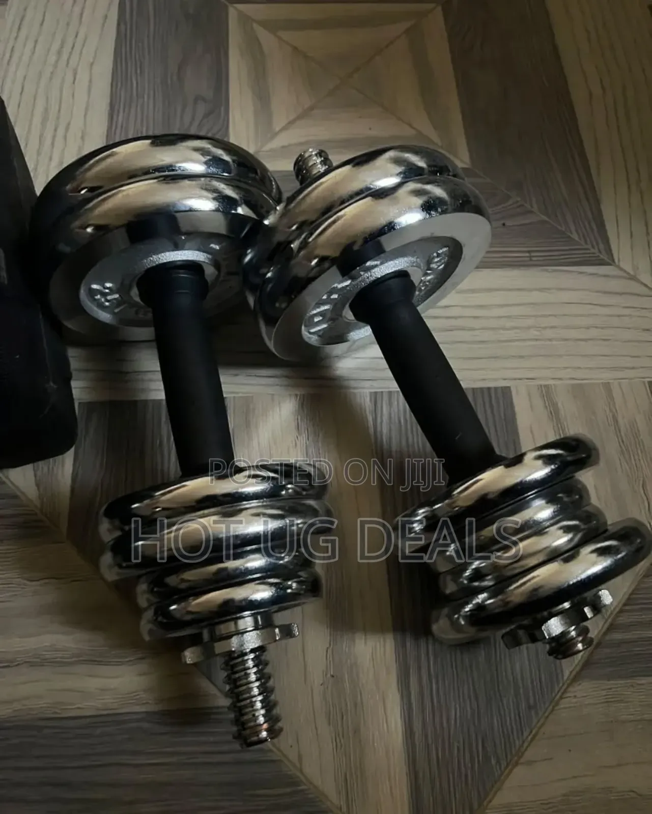 20kg Plated Adjustable Dumbbell/ Dumbells Set-Silver