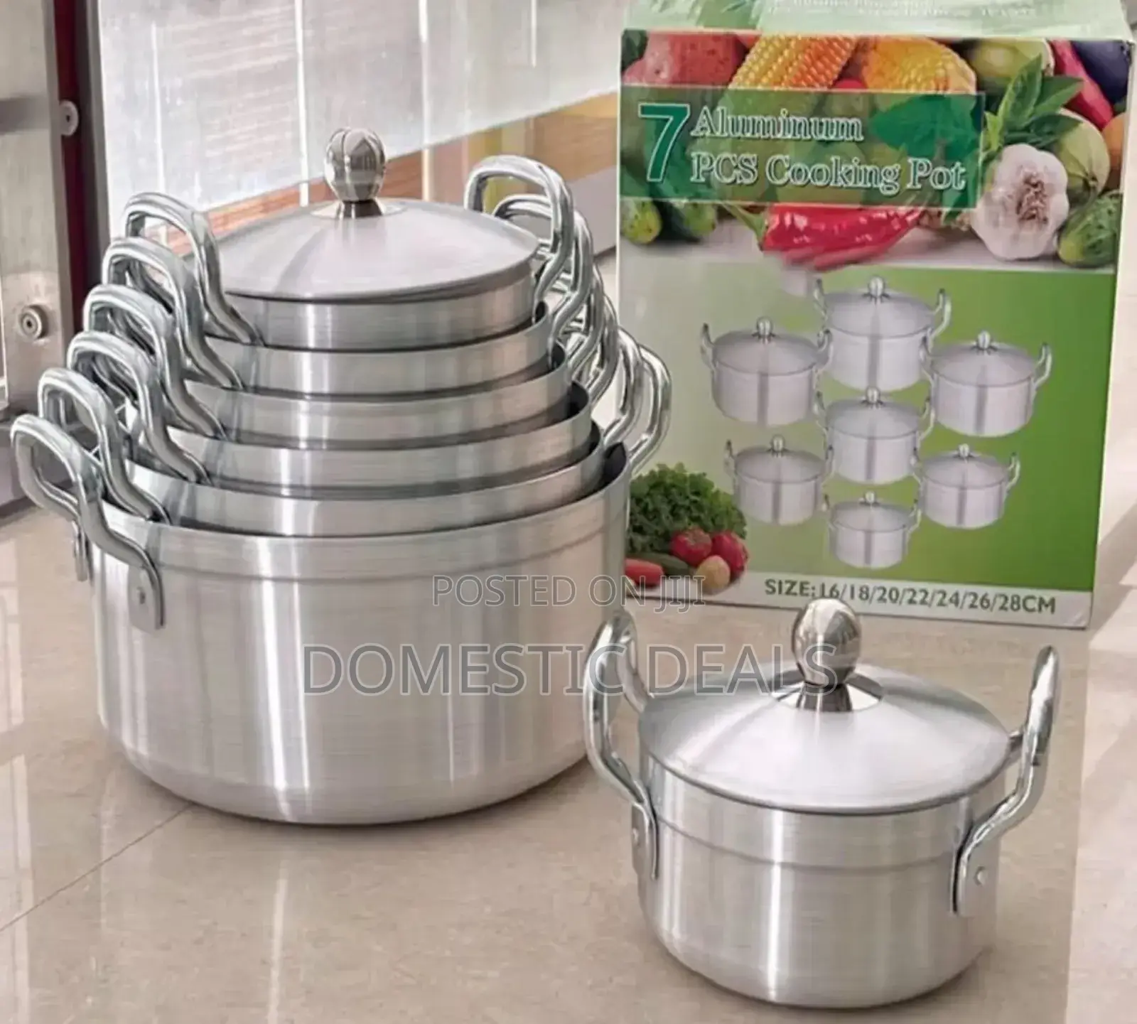 7-Piece Aluminum Cooking Pot Set