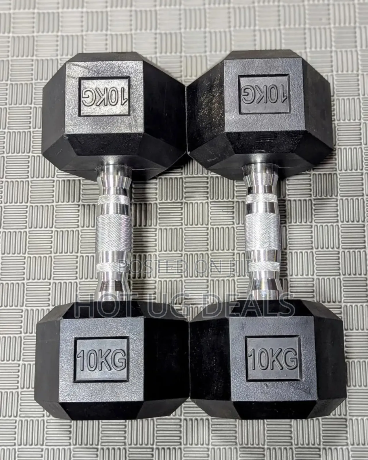 2pcs Exercise Dumbbells / Dumbells 10 KGS Each - Black/Silver