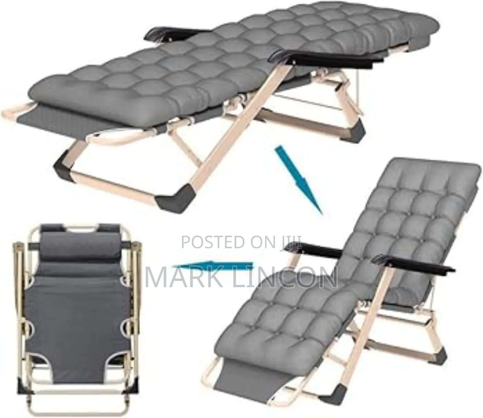 Heavy- Duty Folding Chair Bed Is Designed as 2 in 1 Piece