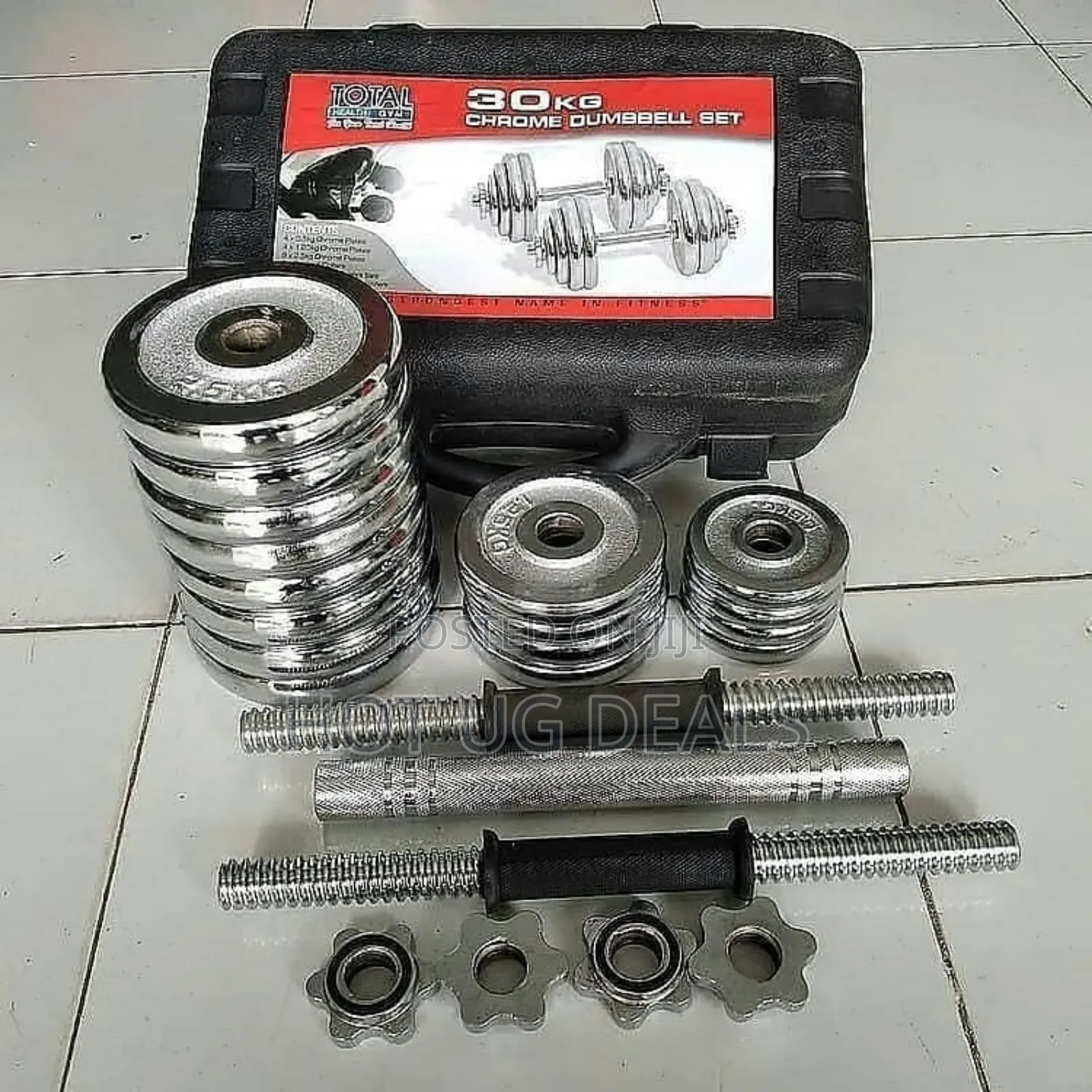 30kg Adjustable Dumbell Set- Silver