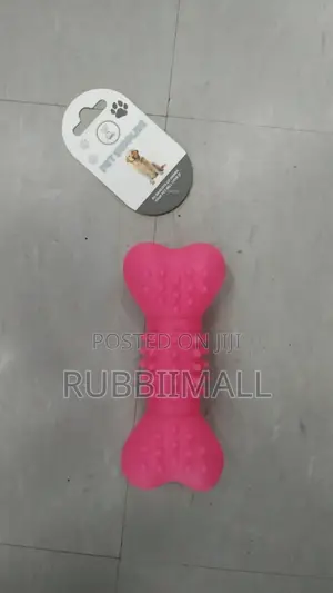 Rubber Chew Dog Bone Toy ~ Pink