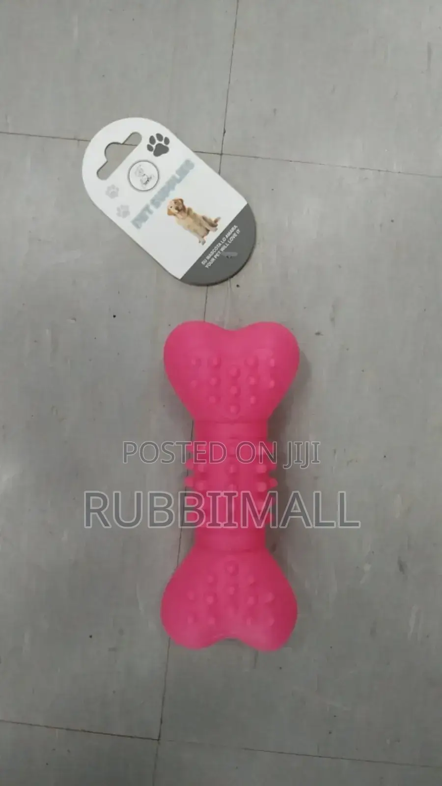 Rubber Chew Dog Bone Toy ~ Pink