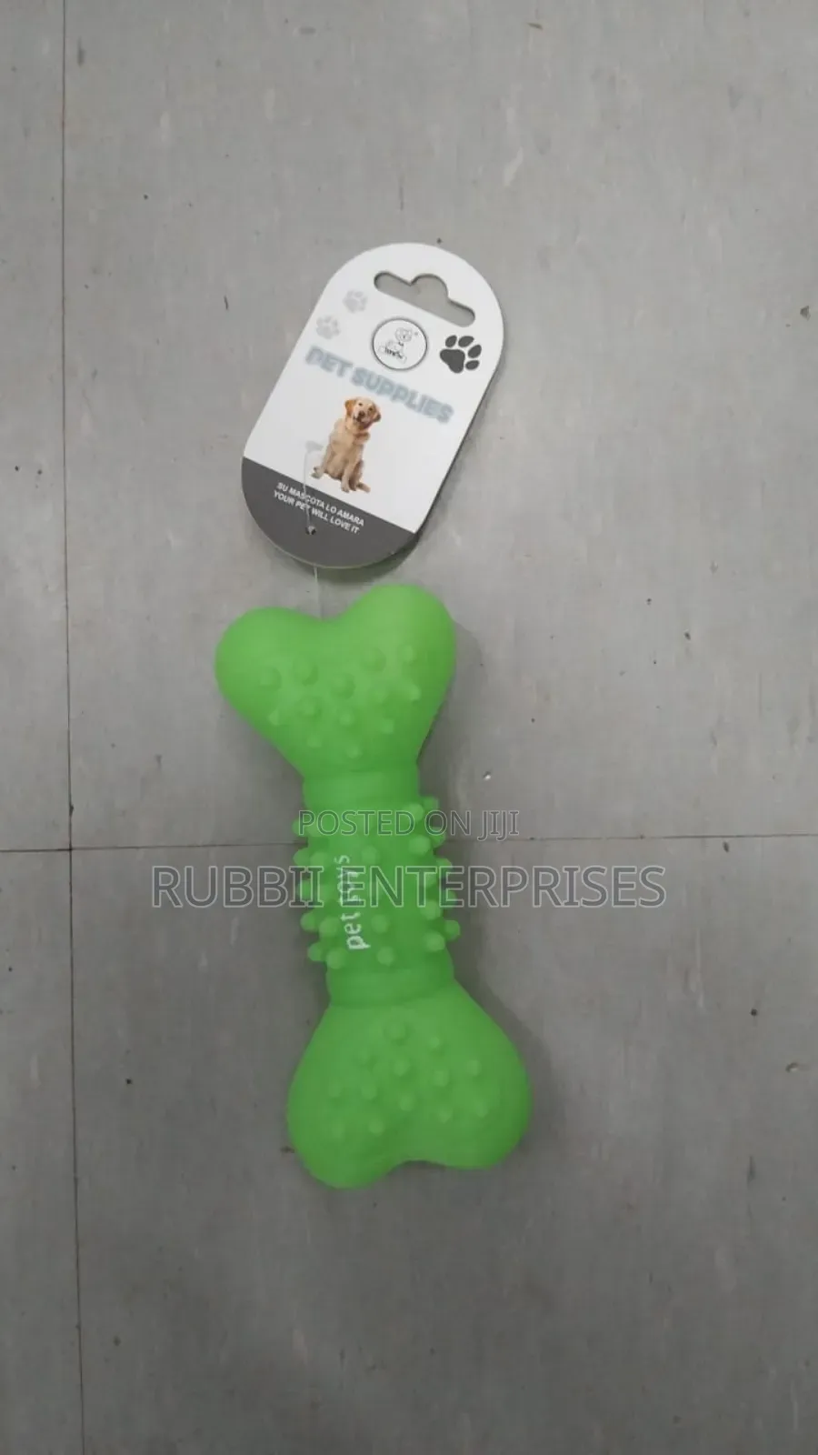 Rubber Chew Dog Bone Toy ~ Green