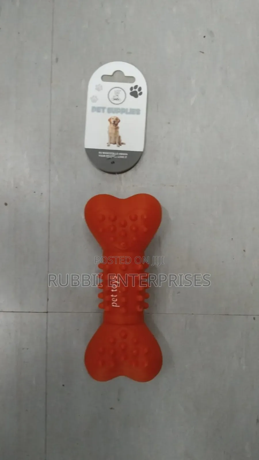 Rubber Chew Dog Bone Toy ~ Red