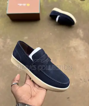 Navy Blue Men’S Loro Piana Loafers