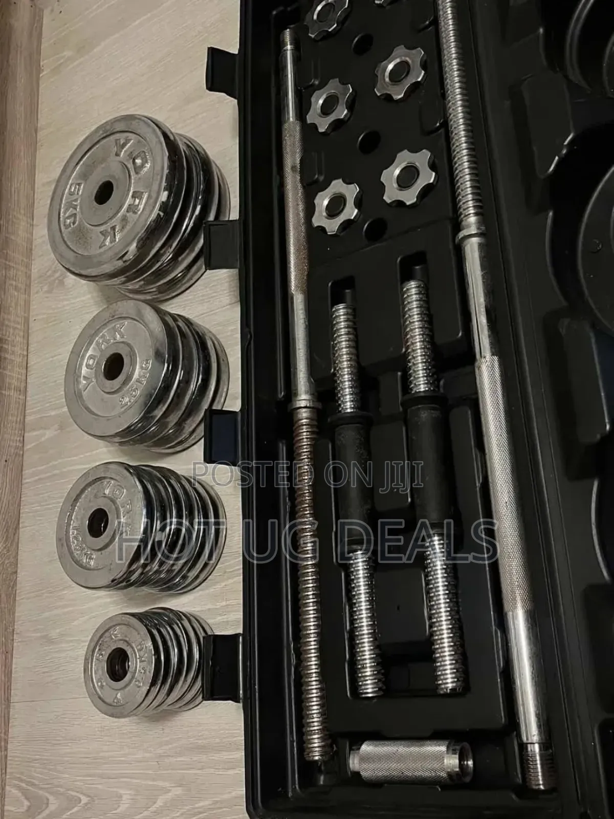 Barbell and Dumbbells / Dumbells Set, 50kg / 50 Kg Yorrk - Silver
