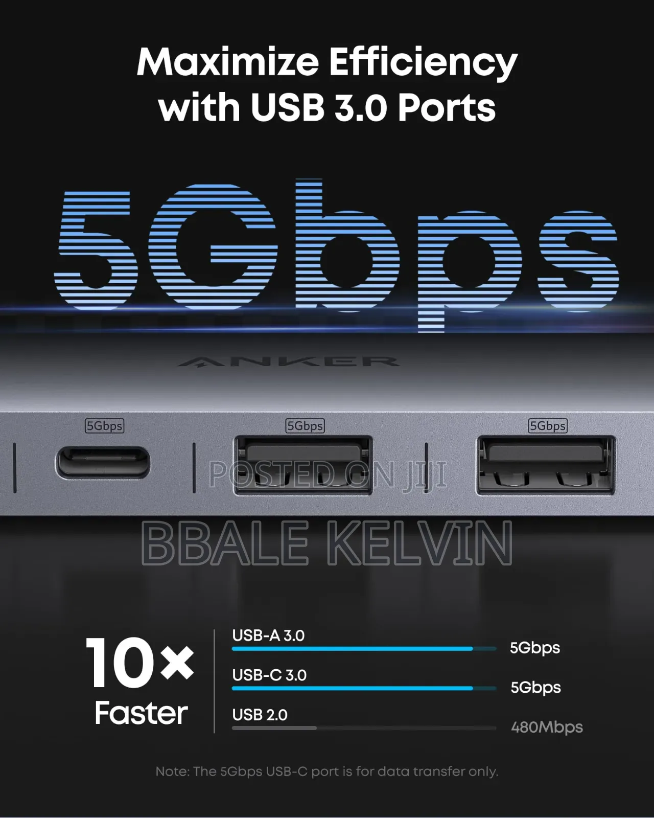 Anker 7in1 Usb C Hub Multi Port Usb Adapter for Laptop/Mac, at 60hz