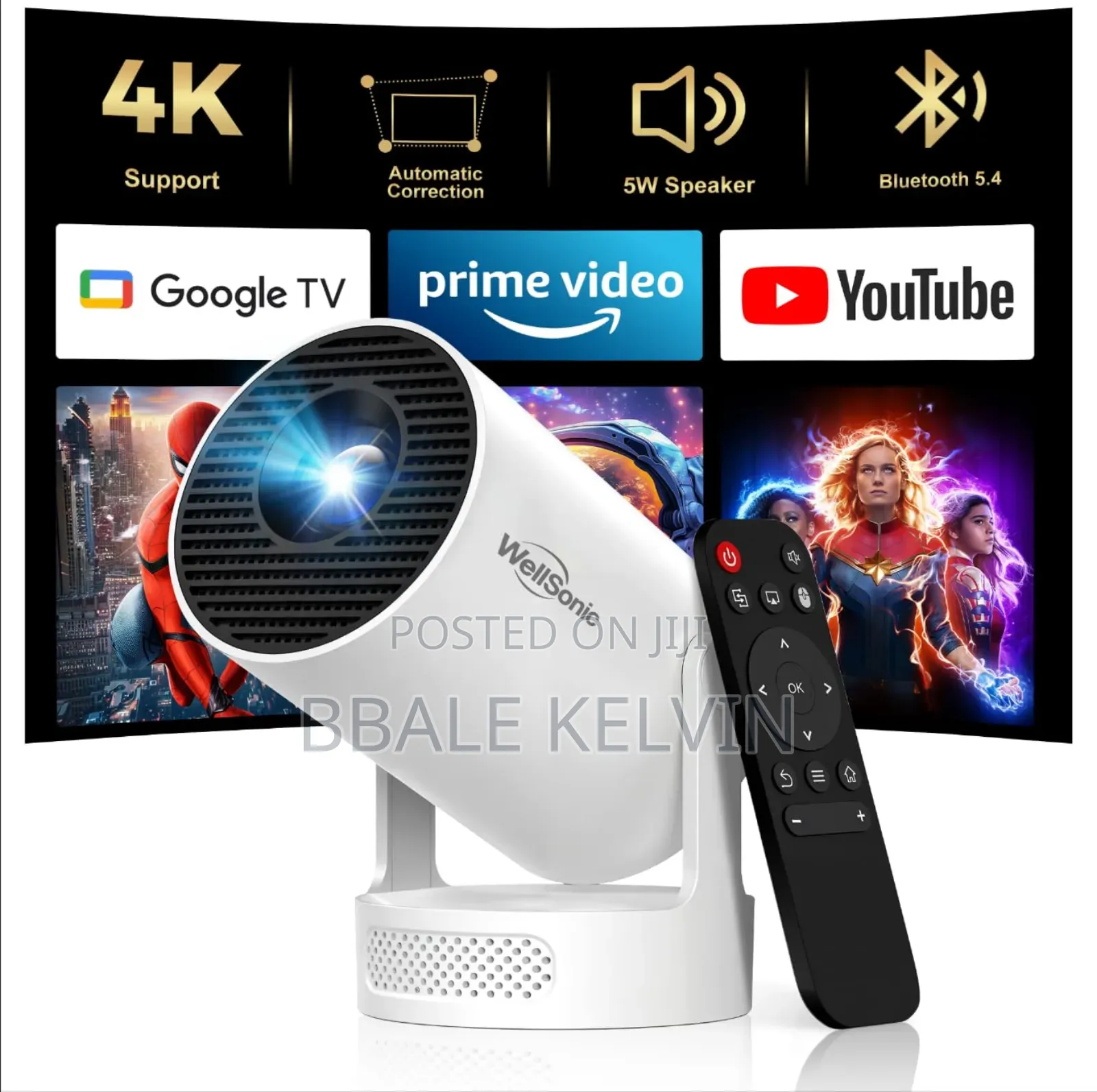 Uhd Mini Smart Projector [Netflix, Youtube,Football Streaming Apps]