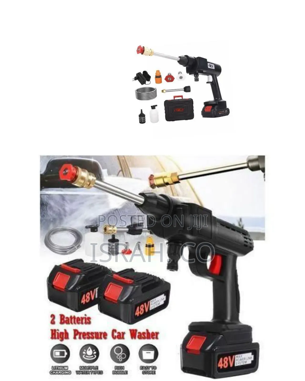 Portable Cordless High Pressure Car Washer With 2 Batteries - Multic