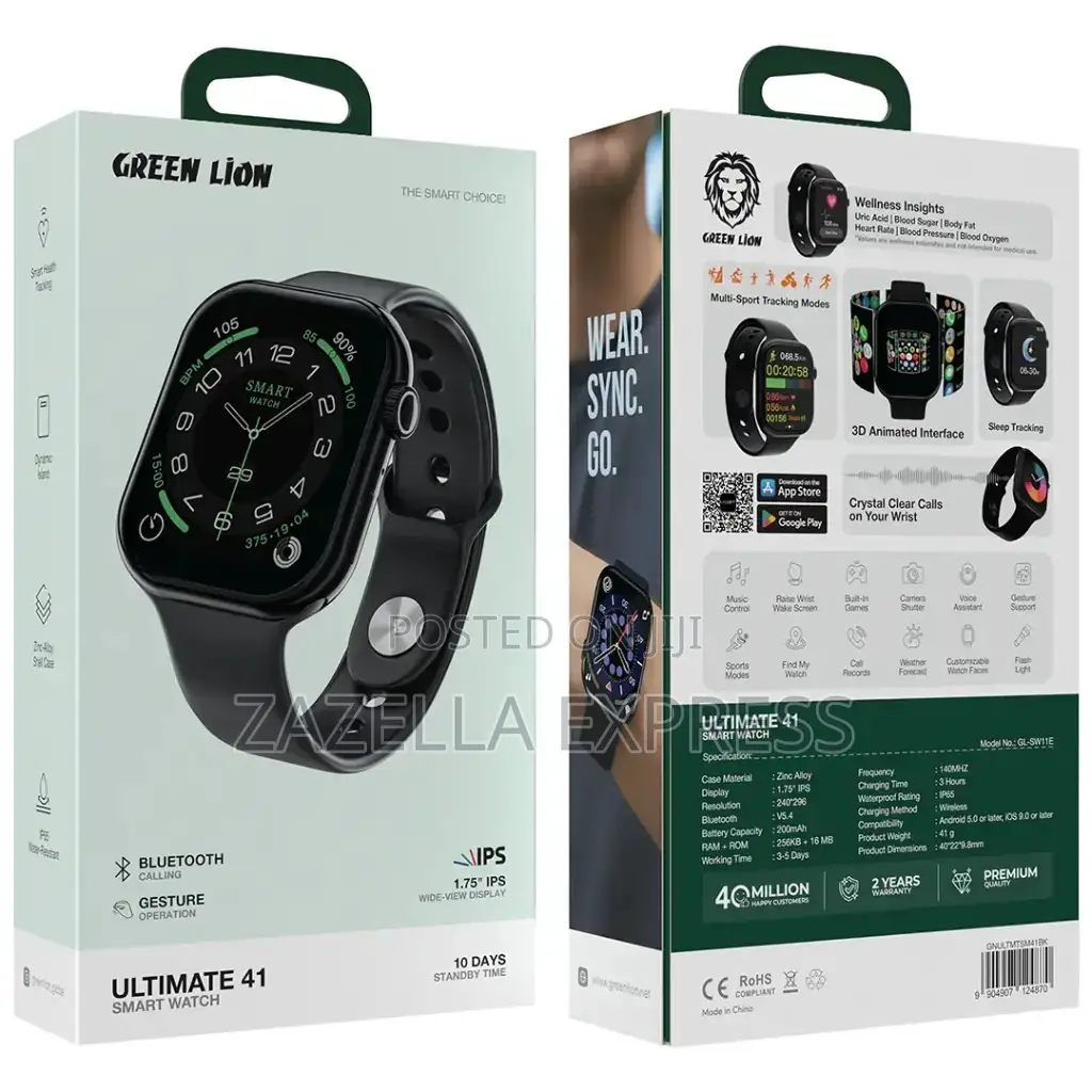 Green Lion Dynamic 3 Duo Combo Pack Ultimate 41smart Watch and Earbuds