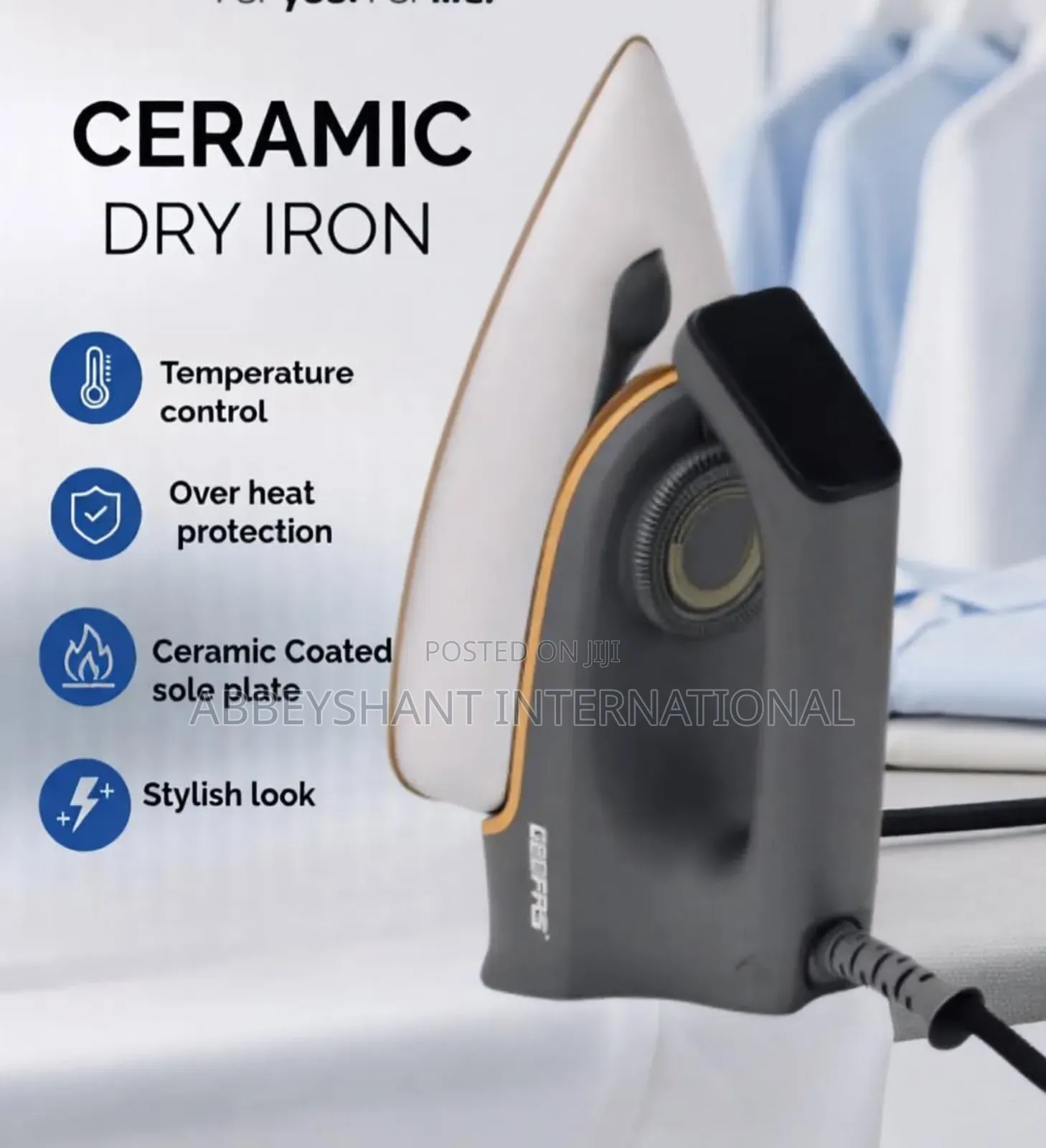 Geepas 1200w Dry Iron/Ceramic-Coated Flat Iron