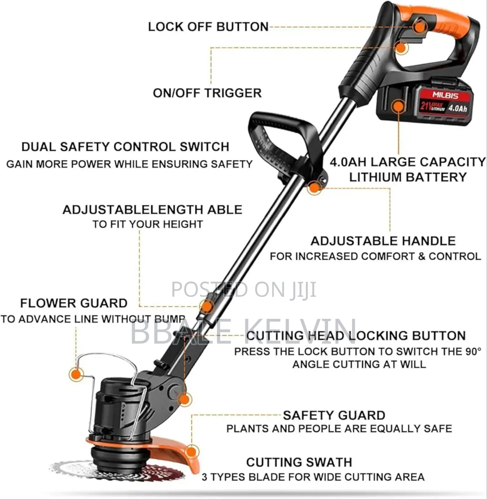 Cordless Rechargeable Lawn Mower / Grass Weed Cutter