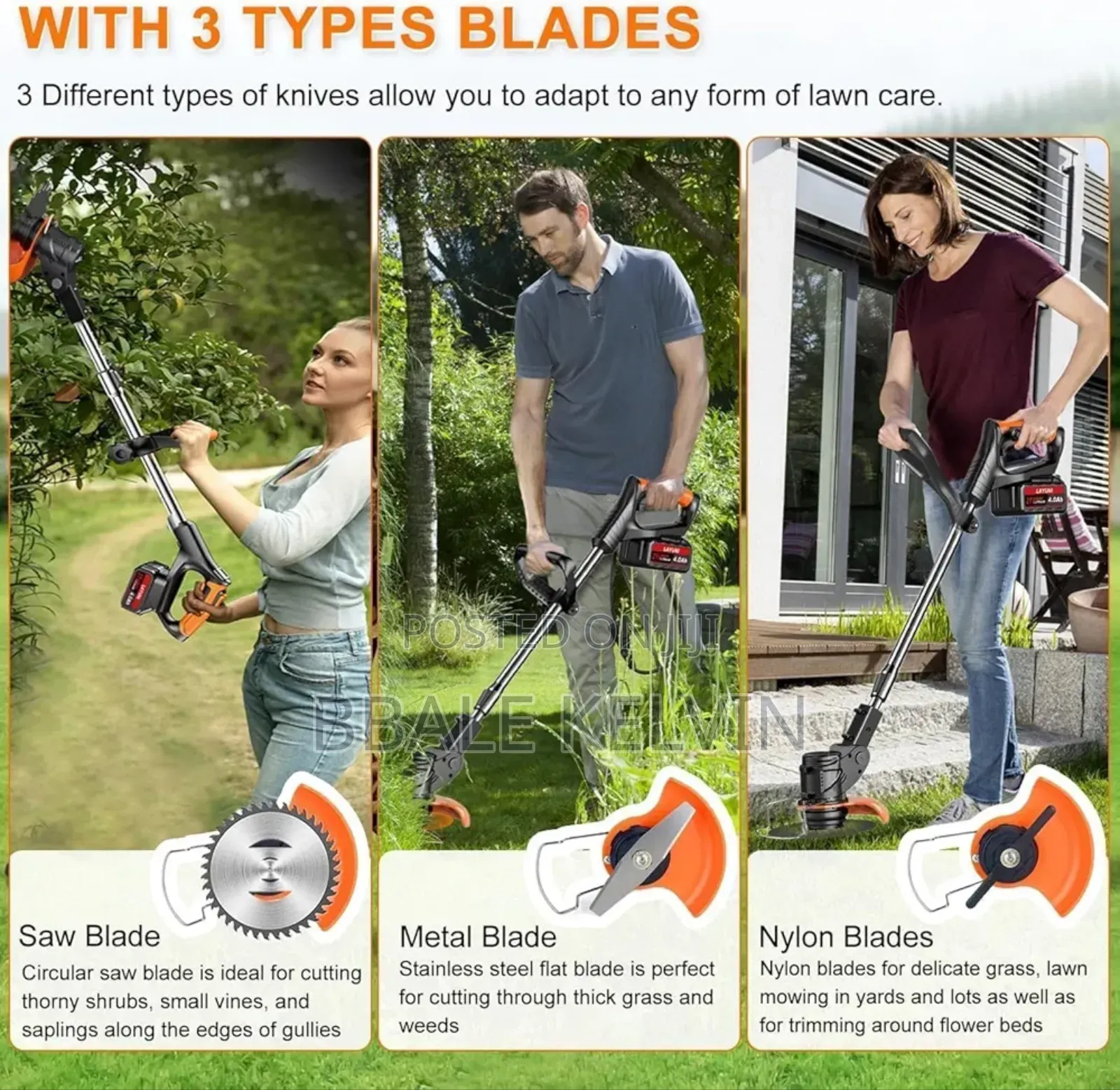Cordless Rechargeable Lawn Mower / Grass Weed Cutter