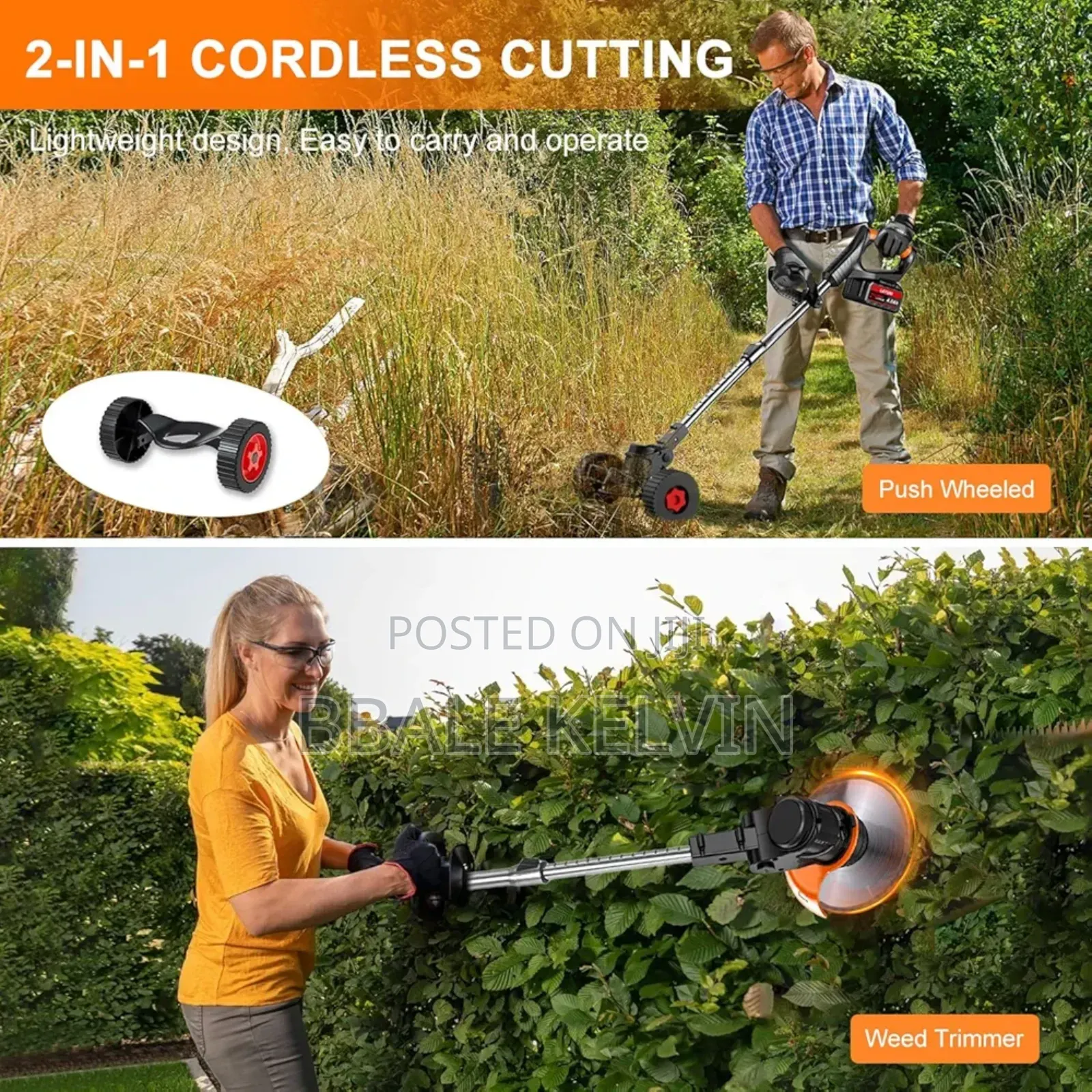 Cordless Rechargeable Lawn Mower / Grass Weed Cutter