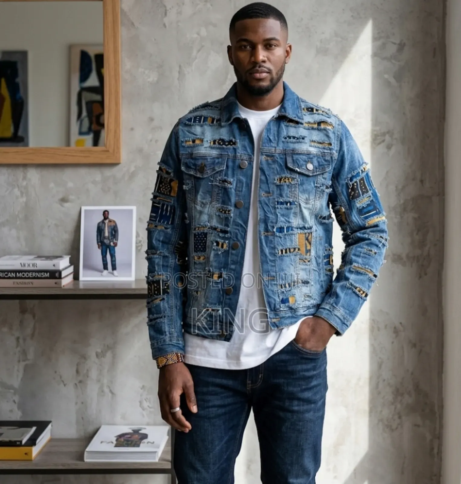 Distressed Denim Classic Jean Jacket