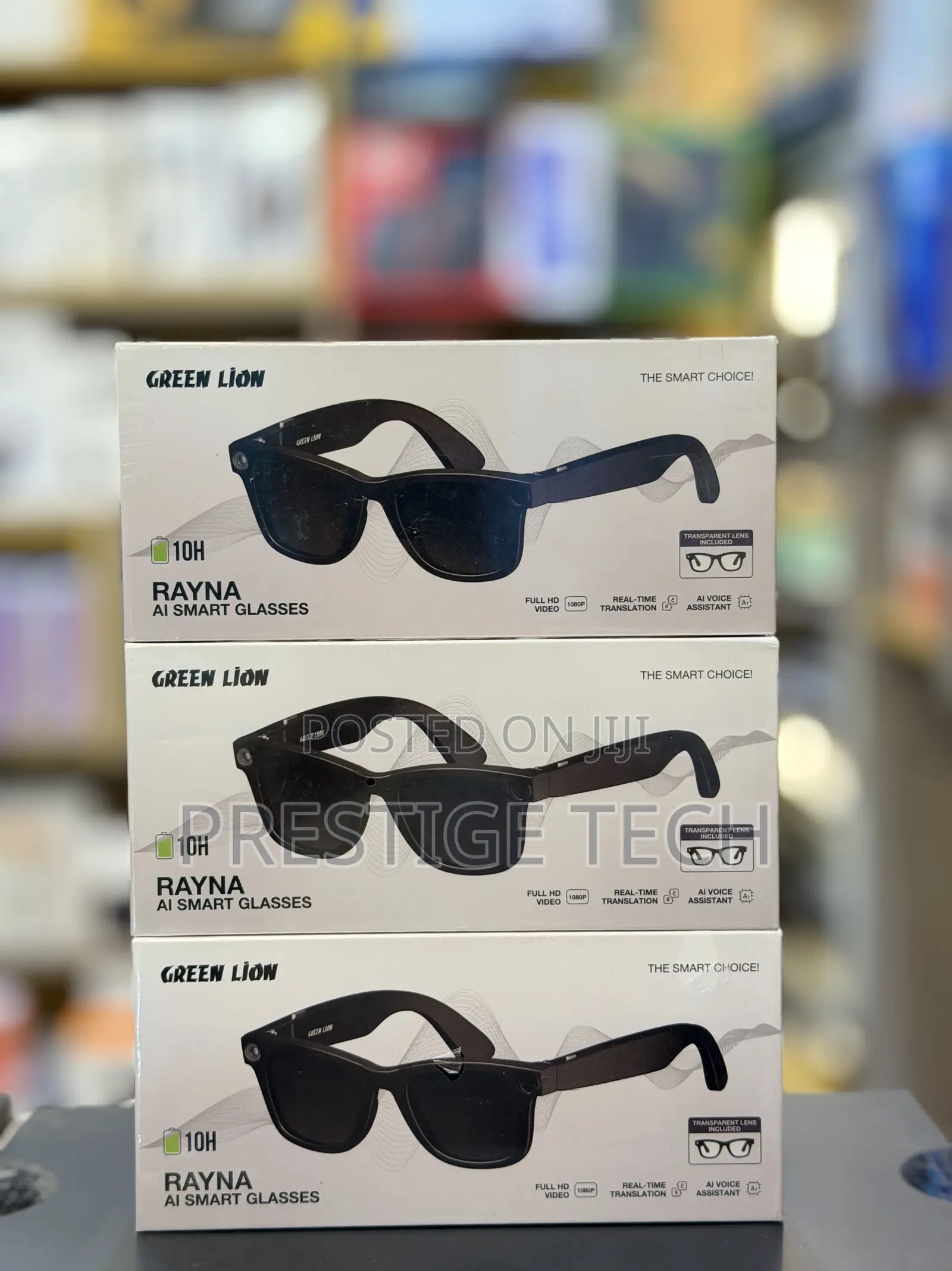 Green Lion Rayna Ai Camera Smart Glasses, 1080p Video, Stereo Audio