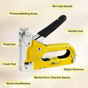 Stapler Staple Gun Heavy Duty Chrome U-Shape Nails Stapler Nailer