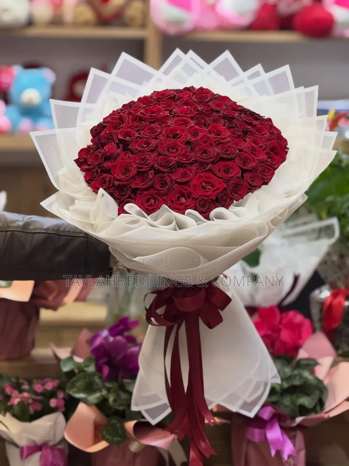 Romance With Our 100 Love Red Roses Bouquet.