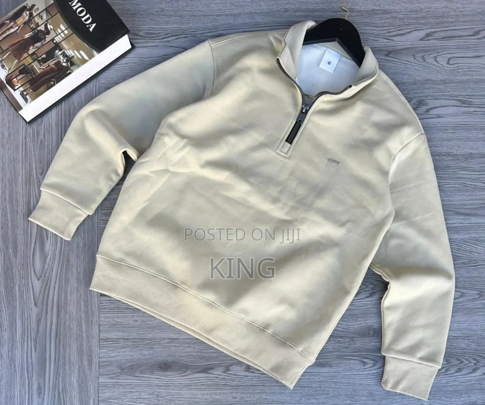 Cream Cardiff Quarter Zip Sweater