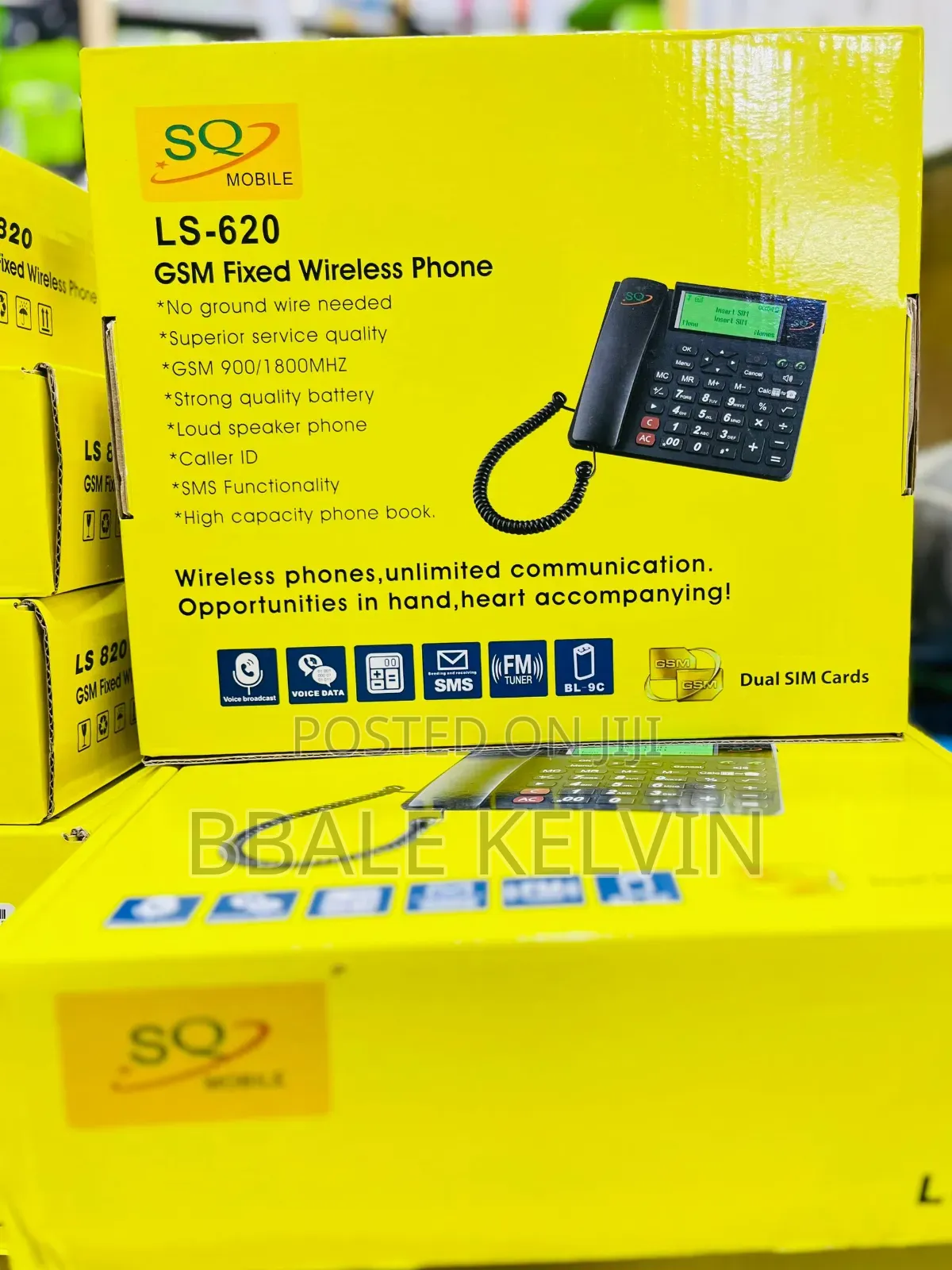 Sq Mobile Ls 620 Desk Phone Landline Dual Lines Inbuilt Calculator