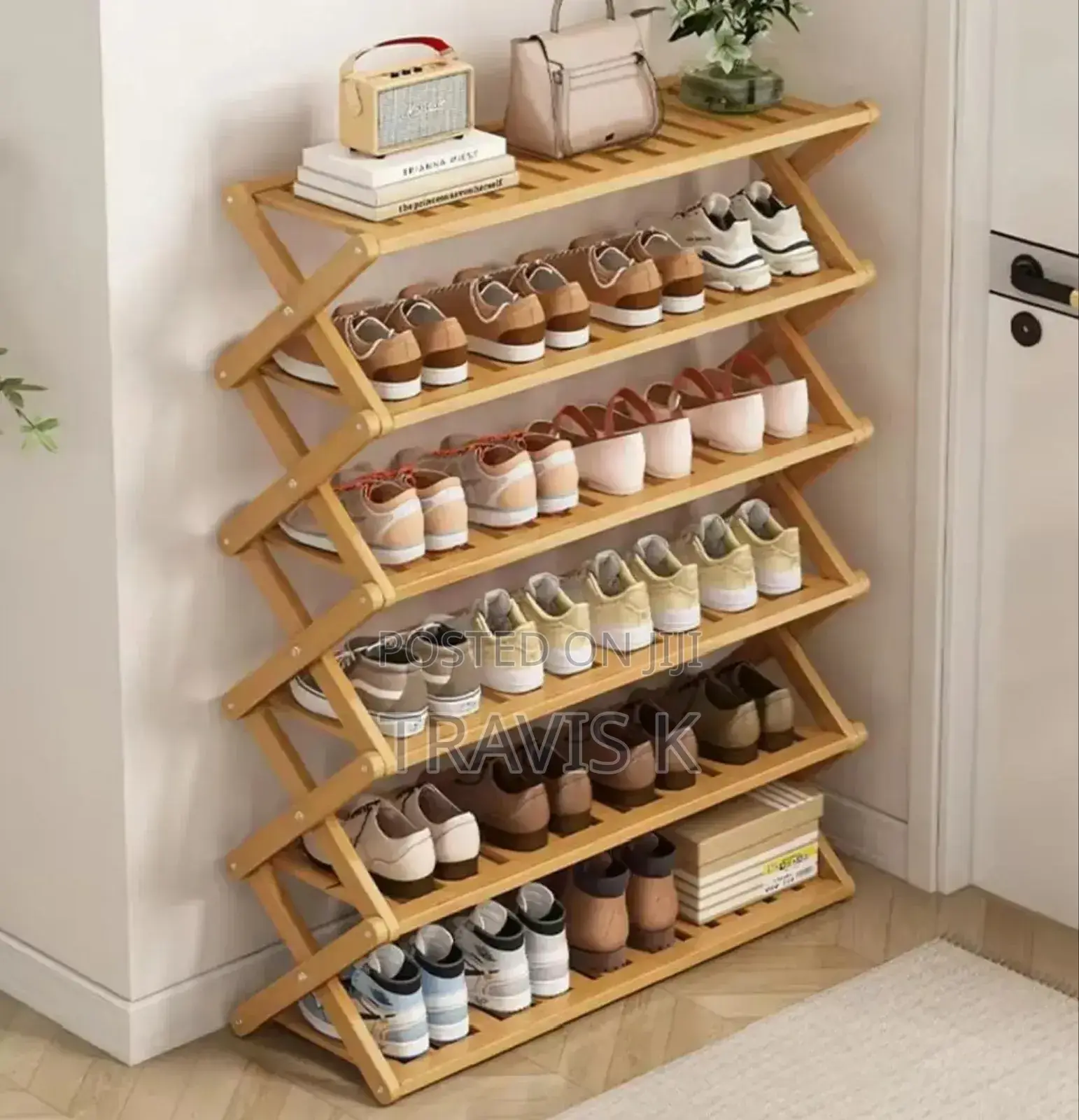 Bamboo 6 Layer Shoe Rack