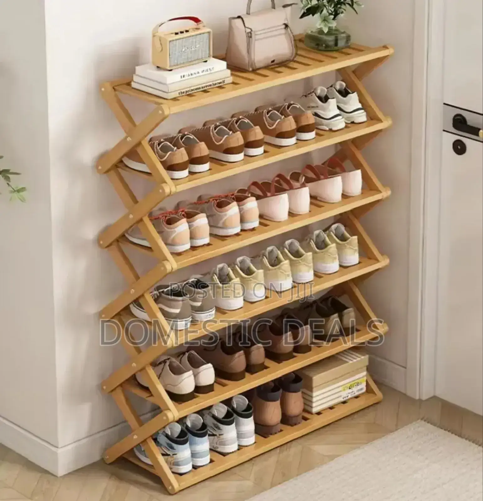 Bamboo 6 Layer Shoe Rack