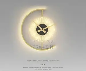 Minimalist Led Wall Lamp With a Built-in Clock