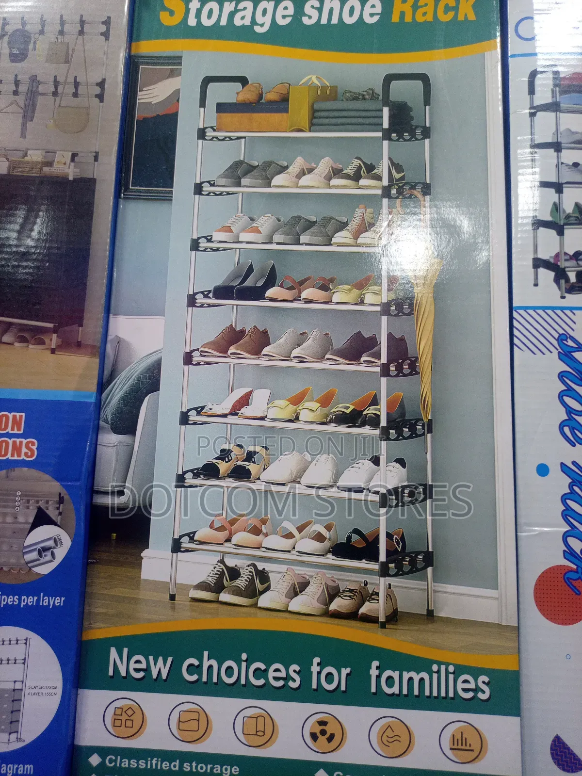 8-Tier Stainless Steel Shoe Rack Designed for Entryways and Closets.